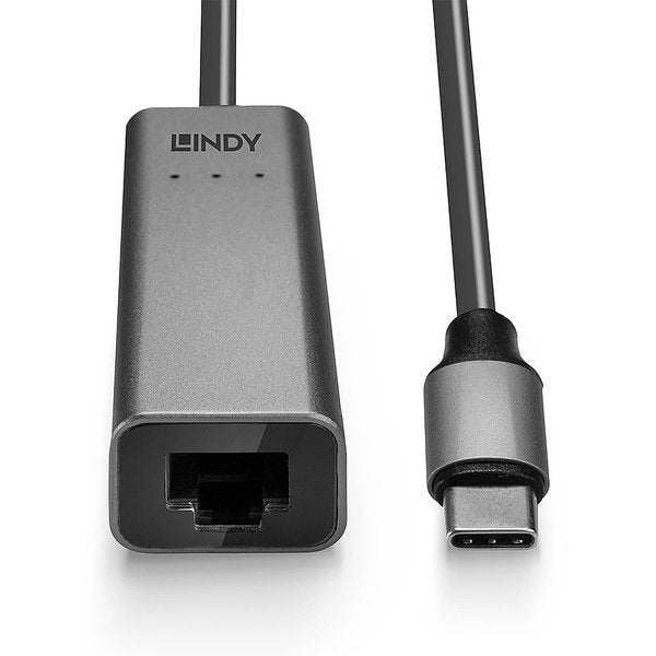 LINDY USB 3.2 Type C to 2.5G Ethernet Adapter - 5 Gbps, Silver
