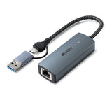 LINDY USB 3.2 Type C to 2.5G Ethernet Adapter - 5 Gbps, Silver