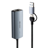 LINDY USB 3.2 Gen 1 to 5G Ethernet Converter - 5Gbps, USB-A/C, Gray
