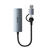 LINDY USB 3.2 Gen 1 to 5G Ethernet Converter - 5Gbps, USB-A/C, Gray