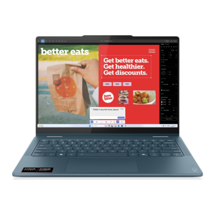 Lenovo Yoga 7 14AKP10 2-in-1 Laptop - 14" WUXGA Touch, AMD Ryzen 7 350, 16GB RAM, 512GB SSD, Radeon 860M Graphics, Windows 11 Home, Tidal Teal