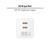 Dual 65W Dual USB-C Wall Charger - White