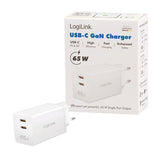Dual 65W Dual USB-C Wall Charger - White