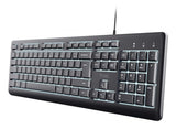 Trust Keyra Wireless + Bluetooth Keyboard QWERTY US International - Black