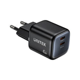 UNITEK P1117B GaN 65W 2C1A USB-C & USB-A Wall Charger - Black