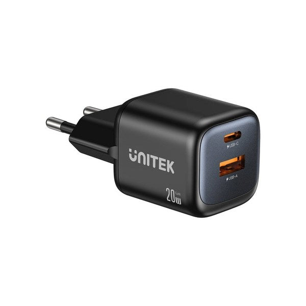 UNITEK 2X GAN 20W USB-C Power Adapter - Black