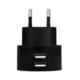 Dual 10.5W Dual USB-A Socket Adapter - Black