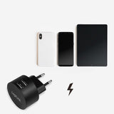 Dual 10.5W Dual USB-A Socket Adapter - Black