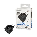 Dual 10.5W Dual USB-A Socket Adapter - Black