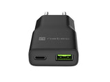 Natec Ribera GaN Slim 20W USB Charger - 1x USB-A, 1x USB-C (NUC-2377)