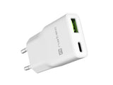 Natec Ribera GaN Slim 20W USB Charger - 1x USB-A, 1x USB-C (NUC-2376)