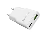 Natec Ribera GaN Slim 20W USB Charger - 1x USB-A, 1x USB-C (NUC-2376)