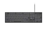 Natec Herring Glow Wired Keyboard - US Layout, Black