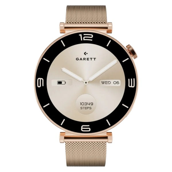 Garett Rose Smartwatch Gold Mesh Steel