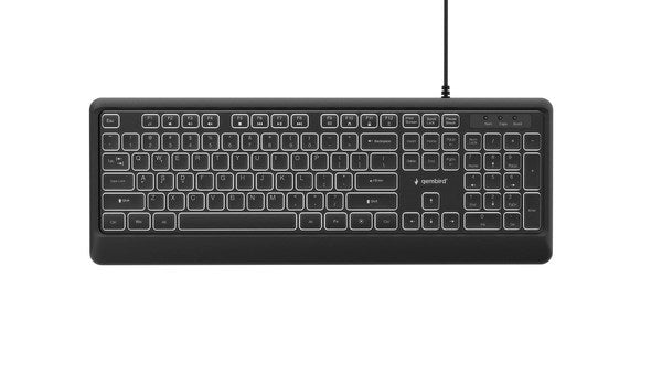 Gembird KB-UML-04 Slim Wired Backlit Keyboard - Black, US Layout