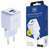 Charger GaN 65W 1x USB, 2x USB-C Quick Charge 4+ Wall Charger - White