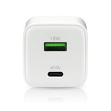 Charger 45W USB-C & USB Quick Charge 4.0 Wall Adapter - White