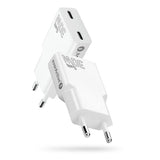 Charger 2 x USB-C Quick Charge 4+ 30W SUPER SLIM White