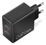 LENOVO 65W Dual USB-C GaN Power Adapter - Black