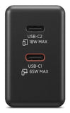 LENOVO 65W Dual USB-C GaN Power Adapter - Black