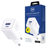 Charger GaN 65W 1x USB, 2x USB-C Quick Charge 4+ Wall Charger - White