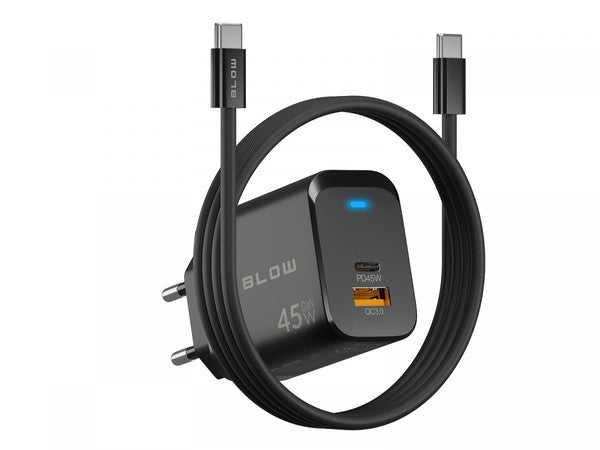 Wall 45W USB-A & USB-C PD Wall Charger with Cable