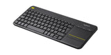 LOGITECH K400 Plus Wireless Touch Keyboard - Black (US Layout)