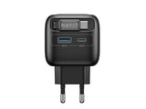 Havit UC20 GaN 65W 3-Port Travel Charger - Black