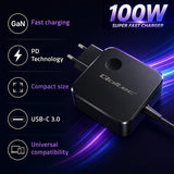 Cahrger 100W GaN USB-C PD Wall Charger - 5V/20V, 3A/5A