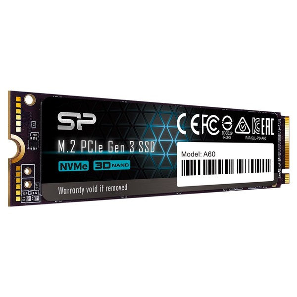 Silicon Power SP P34A60 128GB M.2 PCIe Gen3x4 NVMe SSD - 1800MB/s Read, 600MB/s Write