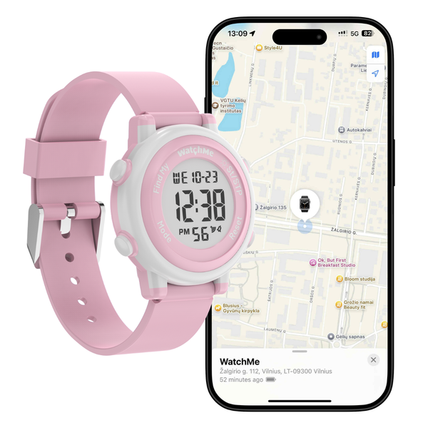 Digital Watch WatchMe with Apple FindMy feature - Pink