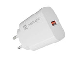 NATEC RIBERA 18W USB-A Wall Charger - White