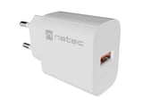 NATEC RIBERA 18W USB-A Wall Charger - White