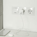 Qoltec 51825 GaN 45W Dual Port Charger - USB-C PD & USB QC 3.0 - White