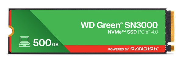 Western Digital Green SN3000 NVMe 500GB M.2 PCIe 4.0 QLC SSD