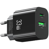 Charger T65 33W Dual Port Fast Charging Adapter (1xUSB-C, 1xUSB-A)