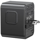 Travel Universal Power Adapter 17W - US/AU/EU/UK Compatibility, Black