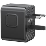 Travel Universal Power Adapter 17W - US/AU/EU/UK Compatibility, Black