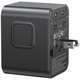 Travel Universal Power Adapter 17W - US/AU/EU/UK Compatibility, Black