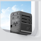Travel Universal Power Adapter 17W - US/AU/EU/UK Compatibility, Black