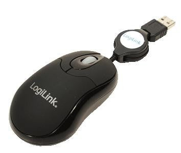 LogiLink Mini Mouse with Retractable Cable
