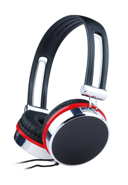 Gembird Stereo Headphones with Microphone and Volume Control - Black/Silver/Red