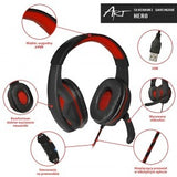 ART HERO wired over-the-ear gaming USB headset with microphone - Cable 2.5 m
